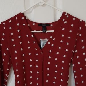 Forever 21 Woven Dress - Burgundy/Creme